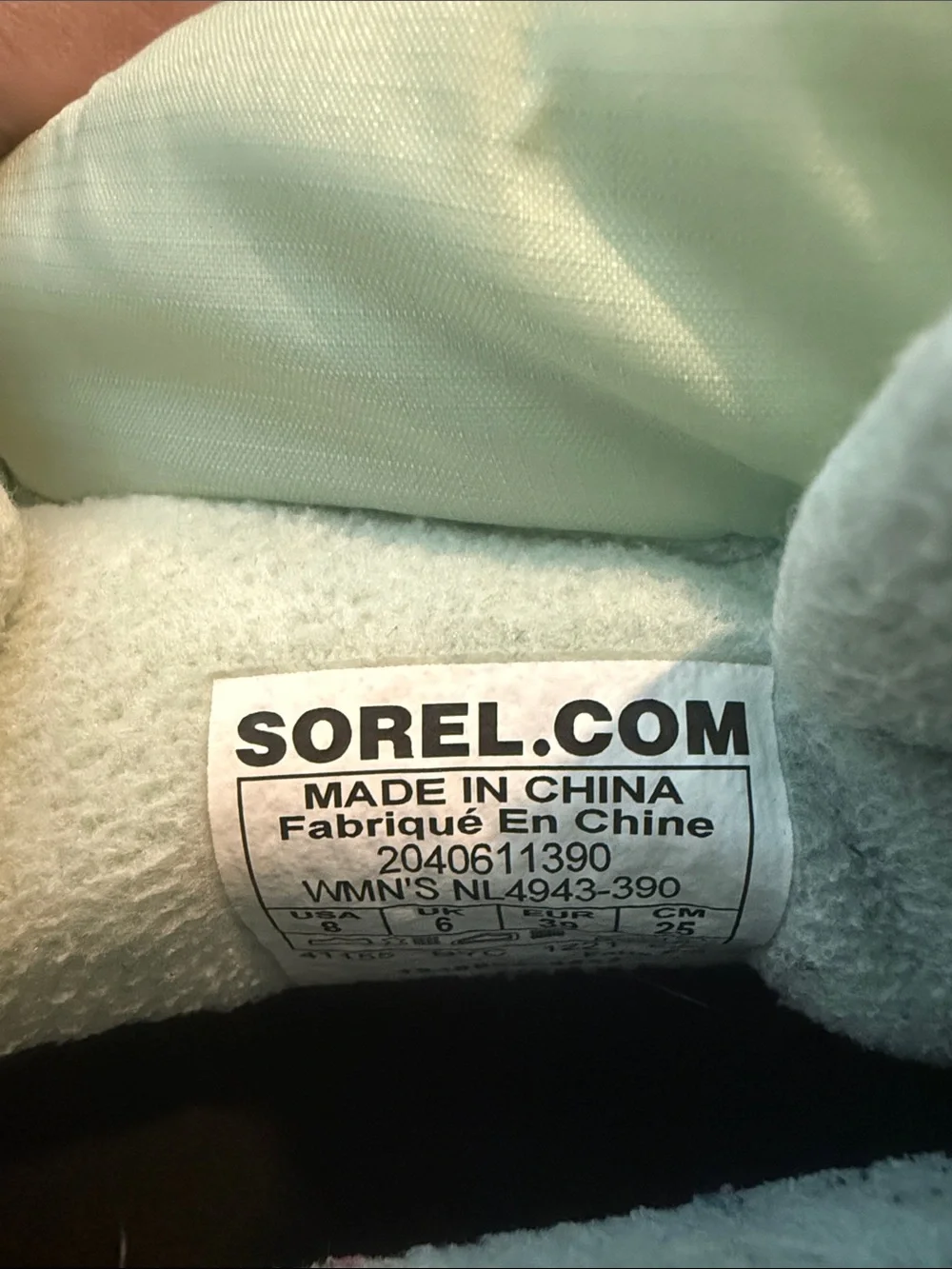 SOREL OUT 'N ABOUT ™ III PUFFY ZIP- MINT Women’s Sz. 8